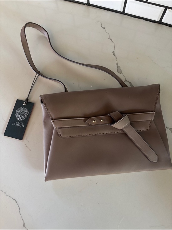 Vince Camuto Handbags - NWT Vince Camuto Taupe/Brown Crossbody Belt-Detail Shoulder Bag/Envelope Clutch